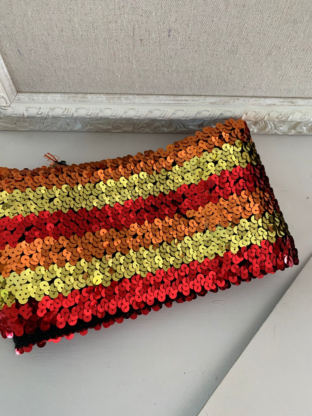 Sequin Trim, Rainbow Sequin Trim, Red Sequin Trim, Vintage Trim