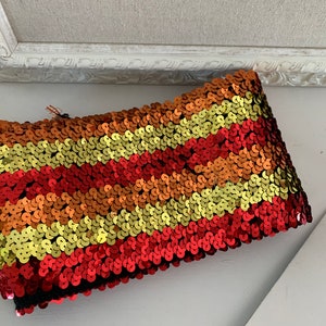 Sequin Trim, Rainbow Sequin Trim, Red Sequin Trim, vintage trim, vintage sequin trim,
