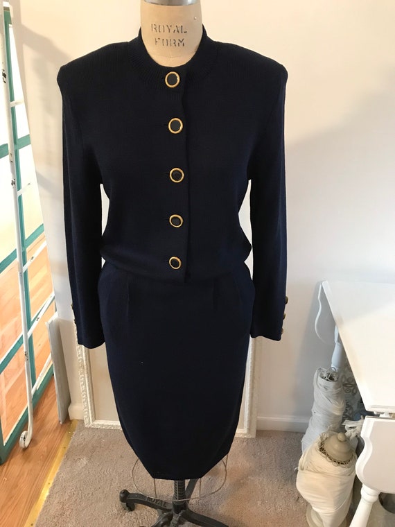 St John navy knit dress, Vintage Dresses, Vintage