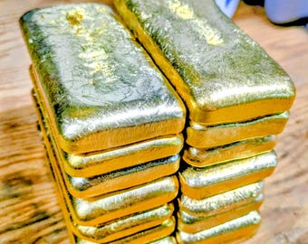 Hand Poured 8 ounce "Nordic Gold" Bar/Ingot for Jewelry and other Crafts.