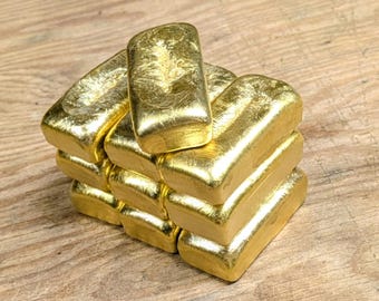 Fake Gold Bar Plastic Golden Paperweight Home Decor Bullion Bar