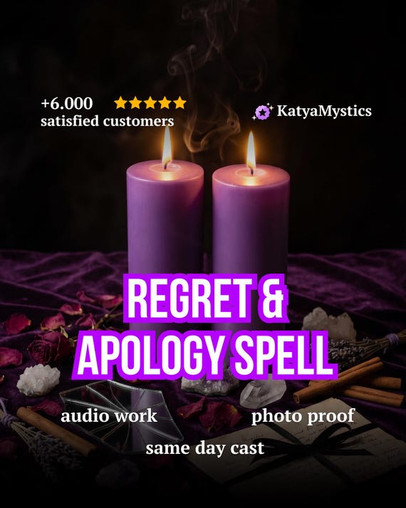 Powerful Regret Spell | Same Day Apologize Ritual, Emotional Healing, Reconciliation Magic, Make Someone Sorry, Photo Proof, White Magic