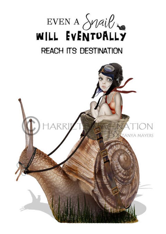 Items similar to Quote Print Art Quote Print Snail Quote Snail