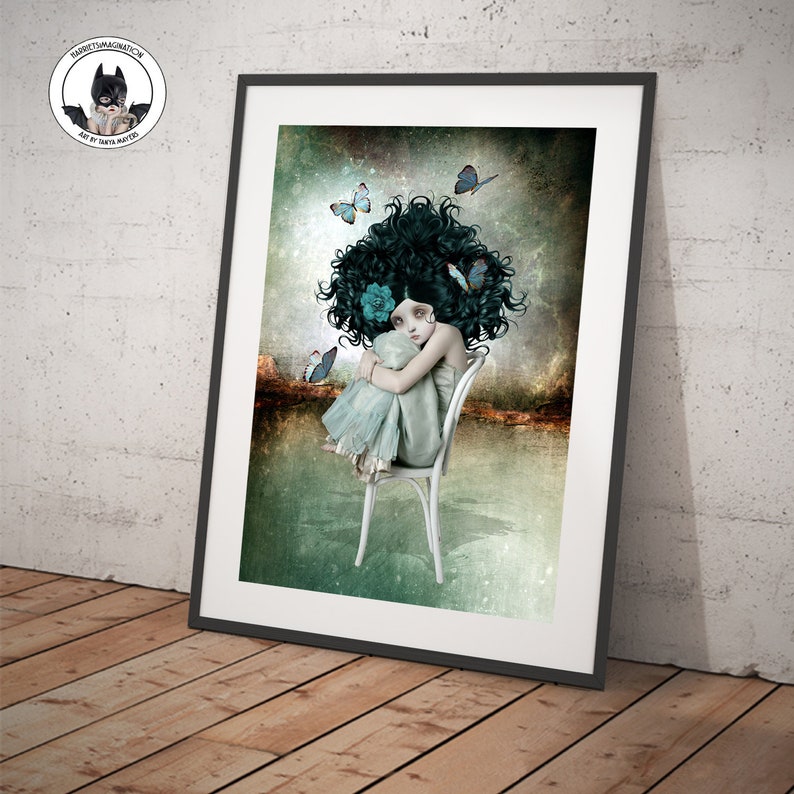 Butterfly Wall Art Print Girl And Butterflies