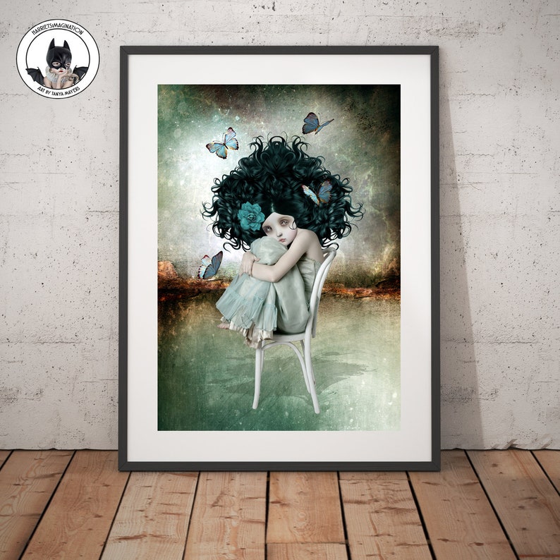 Butterfly Wall Art Print Girl And Butterflies