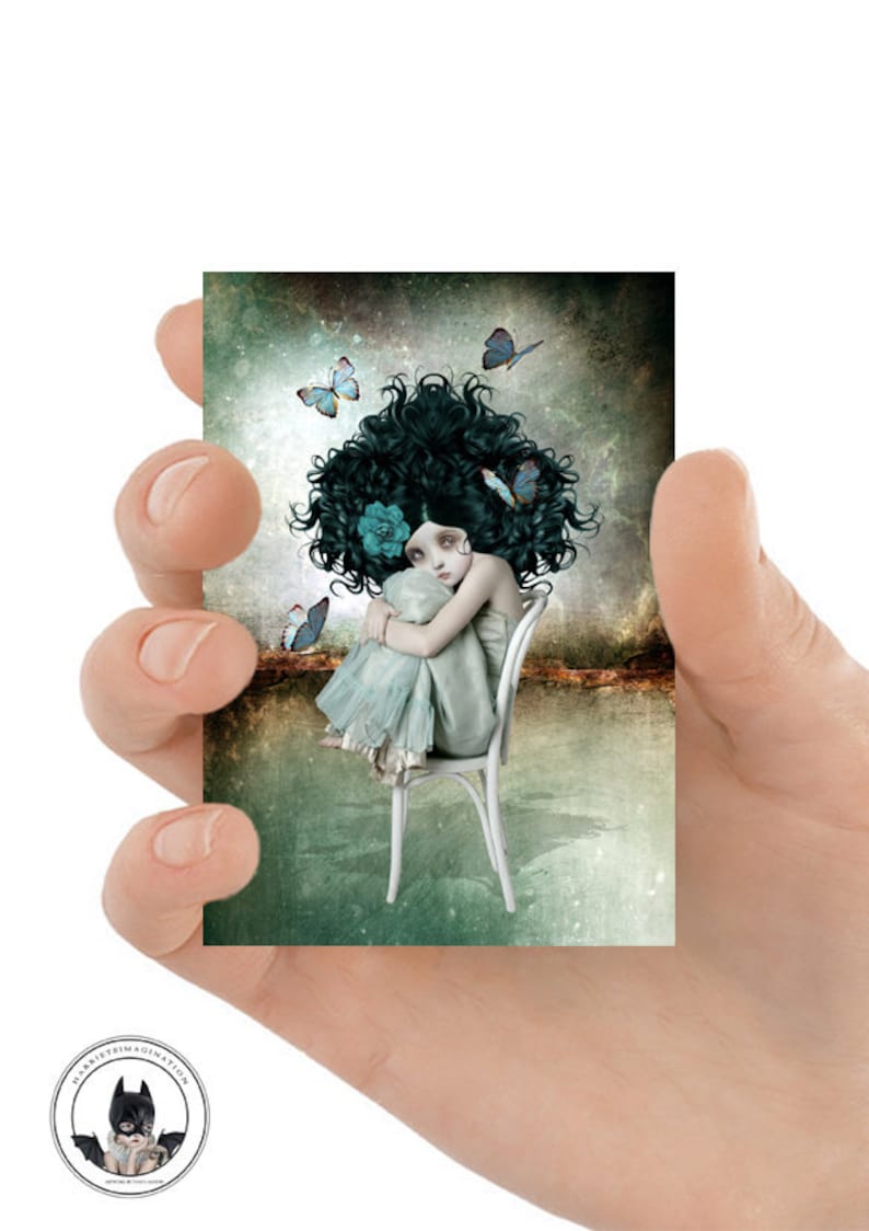 Butterfly Girl Art ACEO Print Surreal Art