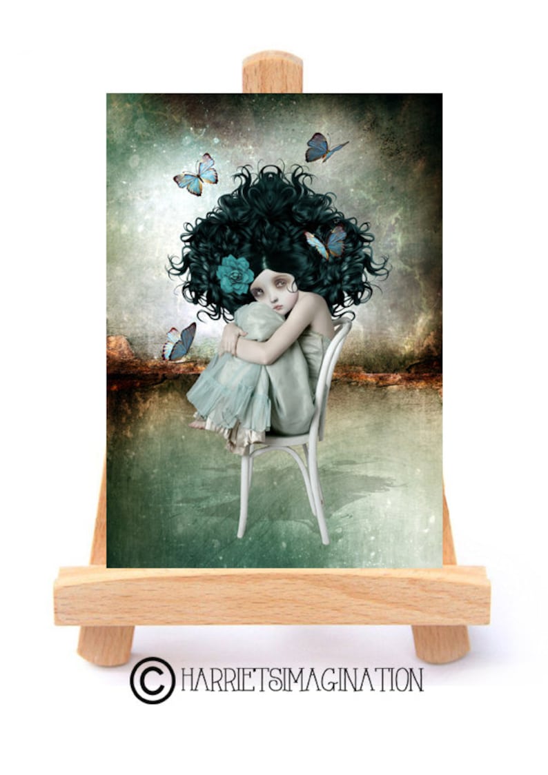 Butterfly Girl Art ACEO Print Surreal Art