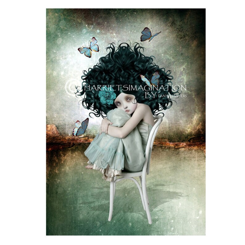 Butterfly Girl Art ACEO Print Surreal Art