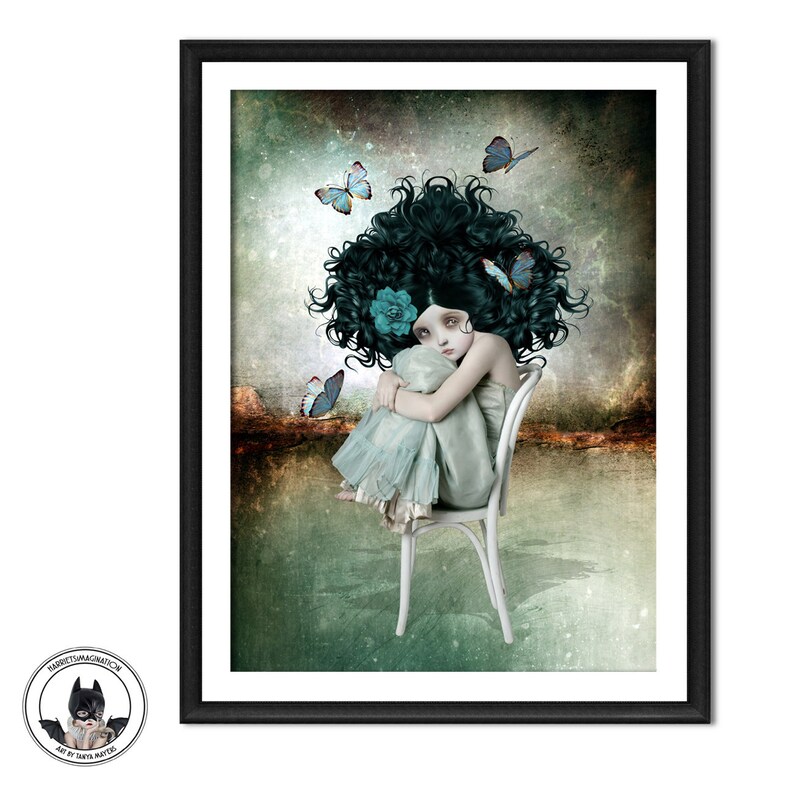 Butterfly Wall Art Print Girl And Butterflies