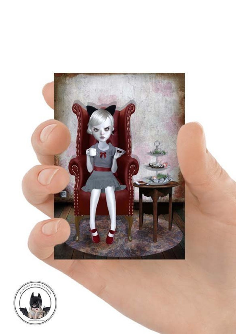 Crazy cat lady Artist trading card ATC ACEO