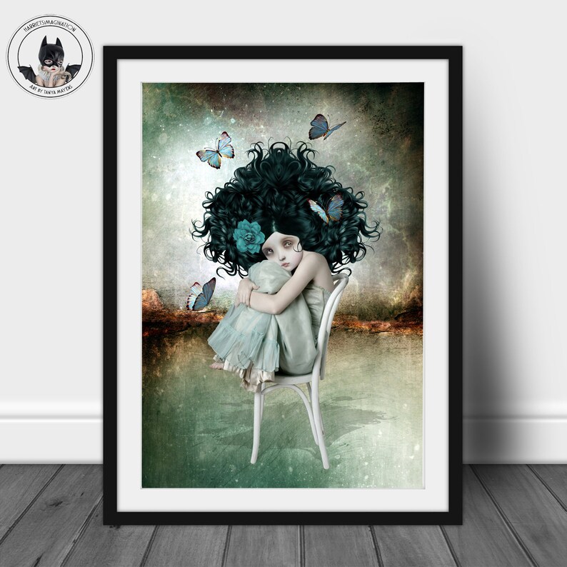 Butterfly Wall Art Print Girl And Butterflies