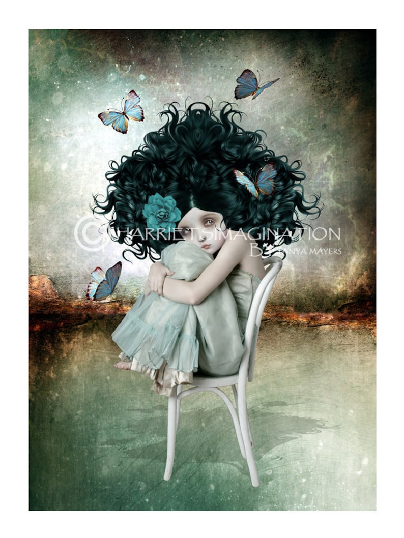 Butterfly Wall Art Print Girl And Butterflies