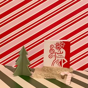 Carte de voeux faite main. Joyeux Noël. Renne. Vierge