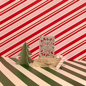 Handmade Card. Red Glitter. Peace & Joy. Blank