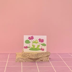 Card. Frog On A Lily Pad. Blank
