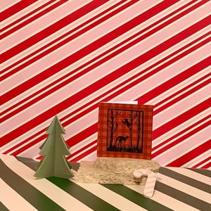 Biglietto fatto a mano. Natale. Ombra di un canguro, koala e galah. Vuoto
