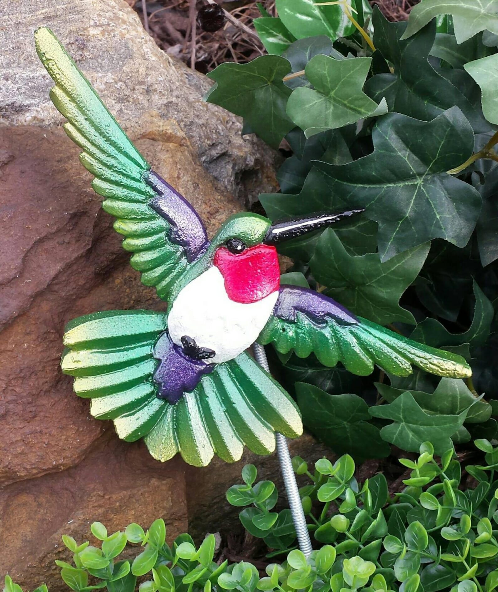 Hummingbird Garden Decoration Bird Garden Decor Garden Etsy