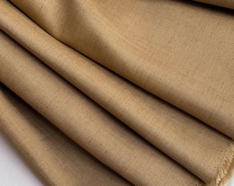 Italian Linen Fabric: 100% Organic, 59" Wide, Gold Sand color