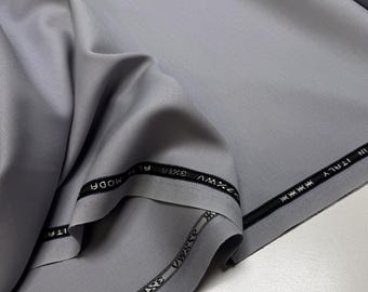 Wool Fabric: Double-Face Italian Elastane Suit Fabric, gray color