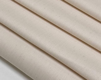 Italian Cotton Gabardine Fabric: Natural Color, 29" width