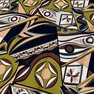 High-quality Geometry Print Silk Satin Fabric, Luxury Natural Silk for Dresses, Silk for Designer Sewing, Italy Silk | Famous Pattern