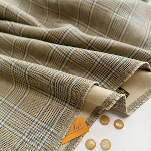 Cashmere with Linen, Italian Double-sided Fabric for Coat, Jackets, Premium Warm Fabric by the Yard/Meter - Hight Quality deadstock Fabric
