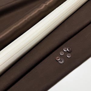 Elegant Textured Wool Fabric with linen fibers for Tailored Suits and Dresses - Rich Brown Hue: Fabric by the Meter