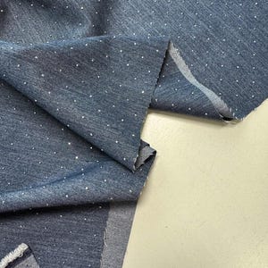 Italian Denim Fabric in three colors: black, blue, gray - Designer Fabric with rhinestones for Jeans, Shirts, Skirts, Jackets