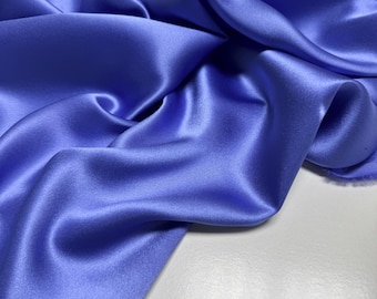 Italian Silk Satin Fabric – cornflower blue, Designer Clothing, Sold by Meter