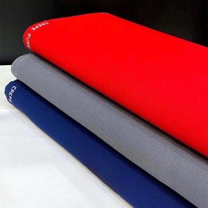 Luxurious Italian Crepe Wool Fabric in Stylish Gray, Red, and Blue - Perfect for Tailoring your Dream Suit!