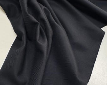 Italian Cotton-Silk Fabric, for Stylish Suits, Dresses, and Skirts - navy blue/graphite color