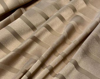Italian Silk-Viscose Jacquard Devore Fabric: Striped Designer Clothing Material