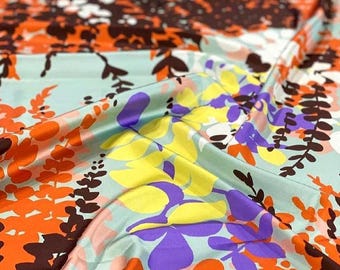 Italian Silk Satin Fabric: Italian Designer Dress Material - Floral Pattern