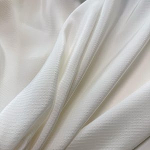 High-quality Jacquard Silk Fabric, White check Silk, Natural Silk for Dresses, Blouses, Famous Italian Brand Jacquard Silk