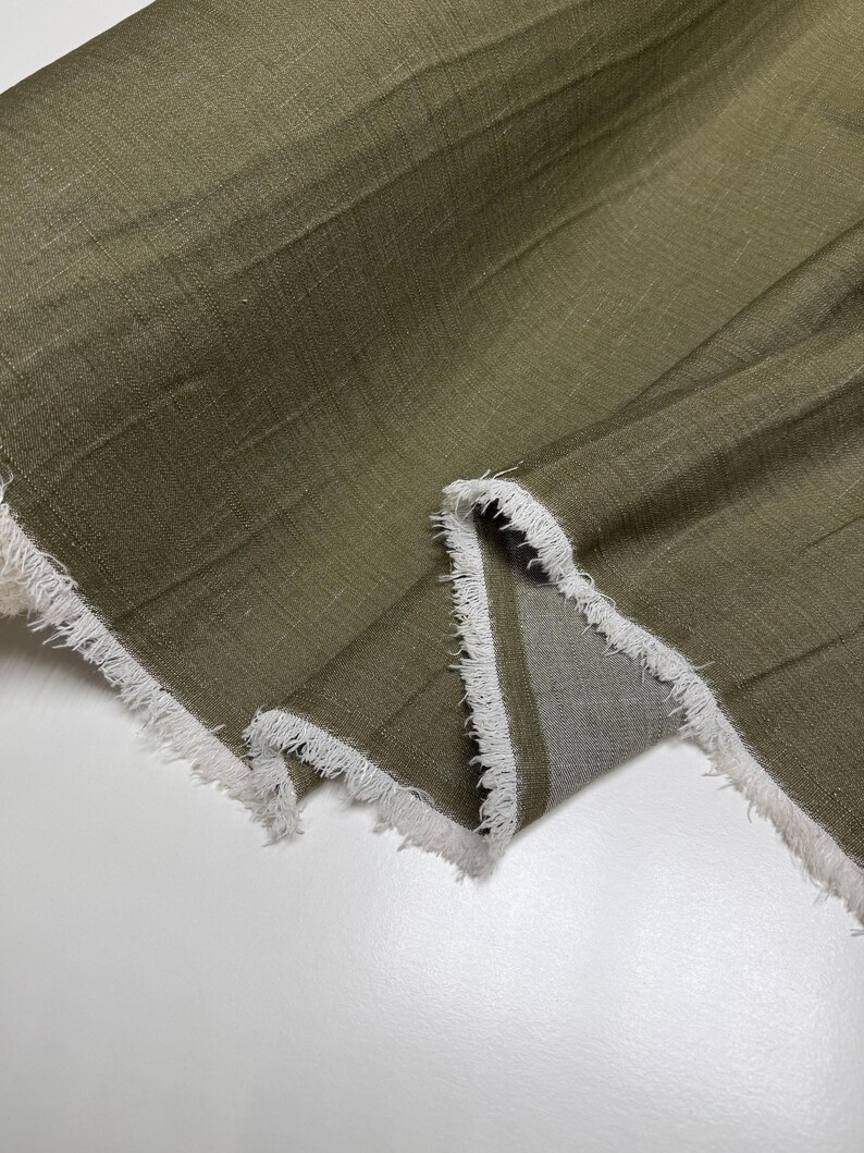 Italian Cotton Denim Fabric, Soft Organic Stretch Material - grass green color