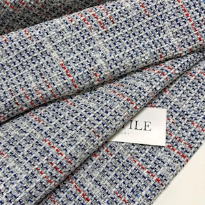Luxurious Gray Lurex Boucle Fabric for Couture Creations, Perfect for Coats and Jackets, Tweed Boucle Fabric, Premium Designer Fabric