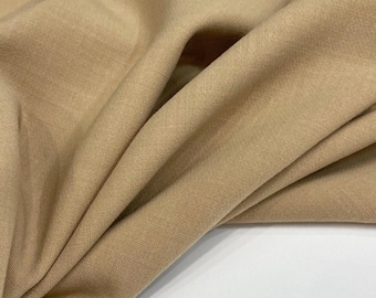 Italian Virgin Wool Fabric: Suiting and Shirting, stretch, beige