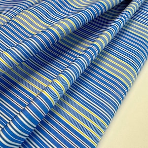 Italian Cotton Designer Fabric, Soft Organic Fabric by the Meter, Ideal for Shirts, Dresses, Pajamas, Luxury cotton poplin - striped