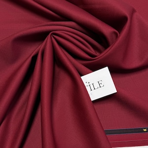 Luxurious Burgundy Double-Face Wool Fabric - Perfect for Sophisticated Suits and Elegant Dresses, Skirts, Fabric by the Yard/Meter