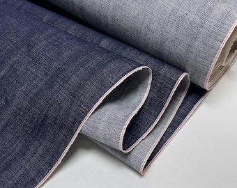Japanese Selvage Denim: Blue Melange Raw Cotton Fabric, DIY Projects