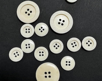 White Genuine Horn Suit Buttons: for Blazer, Jacket, Trouser - per set