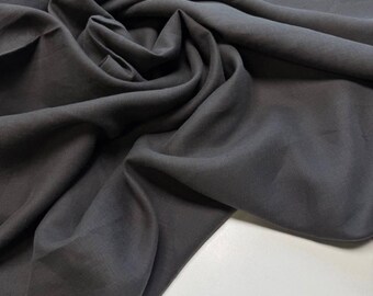 Italian Linen Fabric: 100% Organic, graphite color, 57" Wide