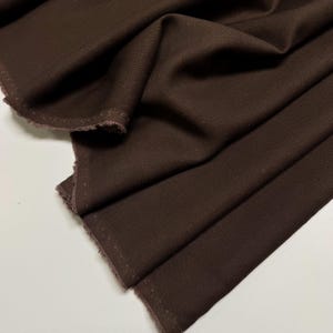 Elegant Textured Wool Fabric with linen fibers for Tailored Suits and Dresses - Rich Brown Hue: Fabric by the Meter