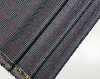 Italian Checkered Wool Fabric: Luxurious Material for Chic Wardrobe Essentials, DIY Clothing Projects