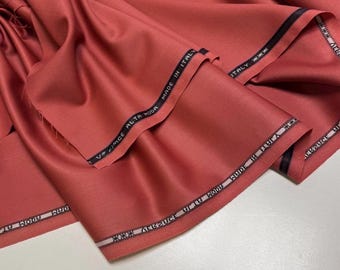 Wool Fabric: Double-Face Italian Elastane Suit Fabric, Coral color