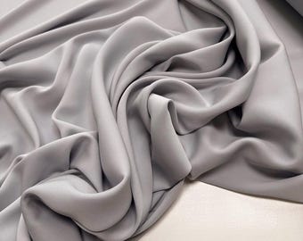 Last piece 1.8 yd (1.65 m) - Italian Silk Fabric: Designer Crepe, Couture Sewing, Cryon color