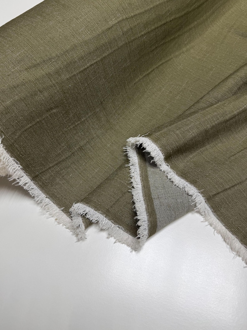 Italian Cotton Denim Fabric, Soft Organic Stretch Material - grass green color