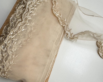 Koraliki France Trim, projektant: makrama w stylu vintage, szerokość 3,34 cala, ecru