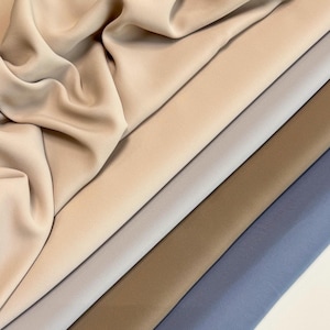 Italian Silk Crepe de Chine Fabric: Designer Dressmaking, Soft Blouses - Sold by Meter