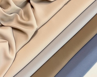 Italian Silk Crepe de Chine Fabric: Designer Dressmaking, Soft Blouses - Sold by Meter